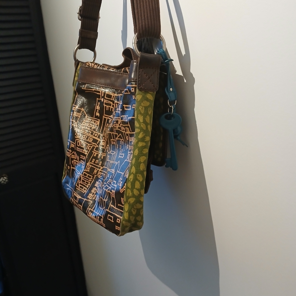 Fossil Key-Per City Scene Crossbody Or Shoulder Messenger Bag - Picture 8 of 14